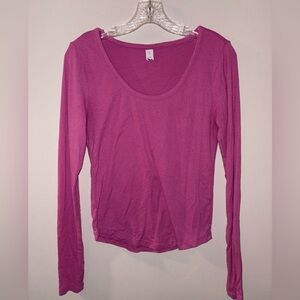 Hot Pink Ribbed Long Sleeve